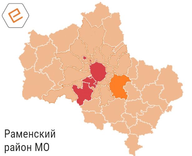 карта московской области с выделением раменского городского округа района